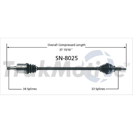 Surtrack Axle Cv Axle Shaft, Sn-8025 SN-8025